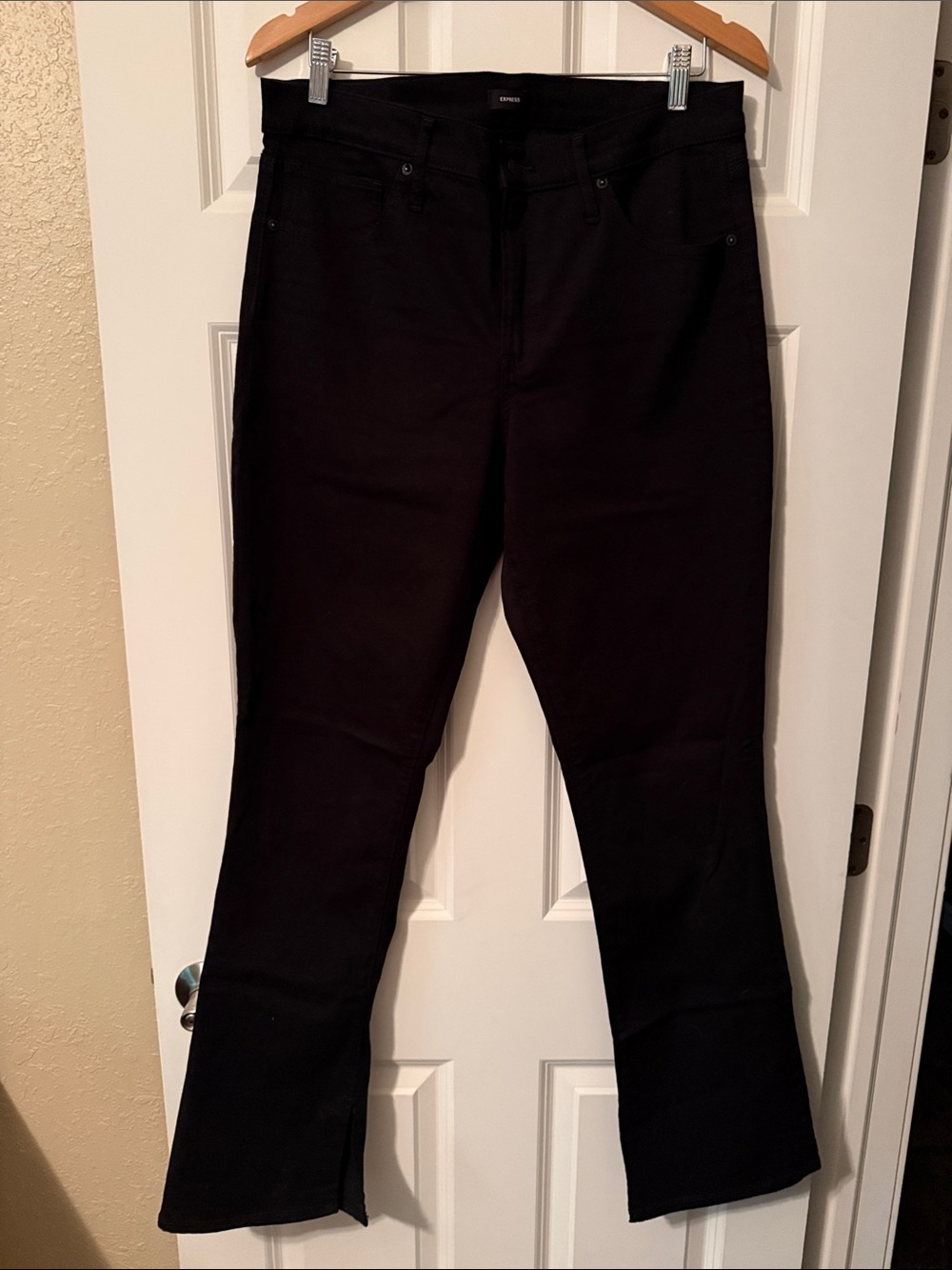 Express Women's Midrise Skyscraper Black Boot-Cut Jeans